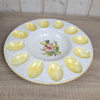 Hand Painted Italian Egg Plate, Ceramic Serving Dish Italy, Mid Century Tableware, Vintage 1960s