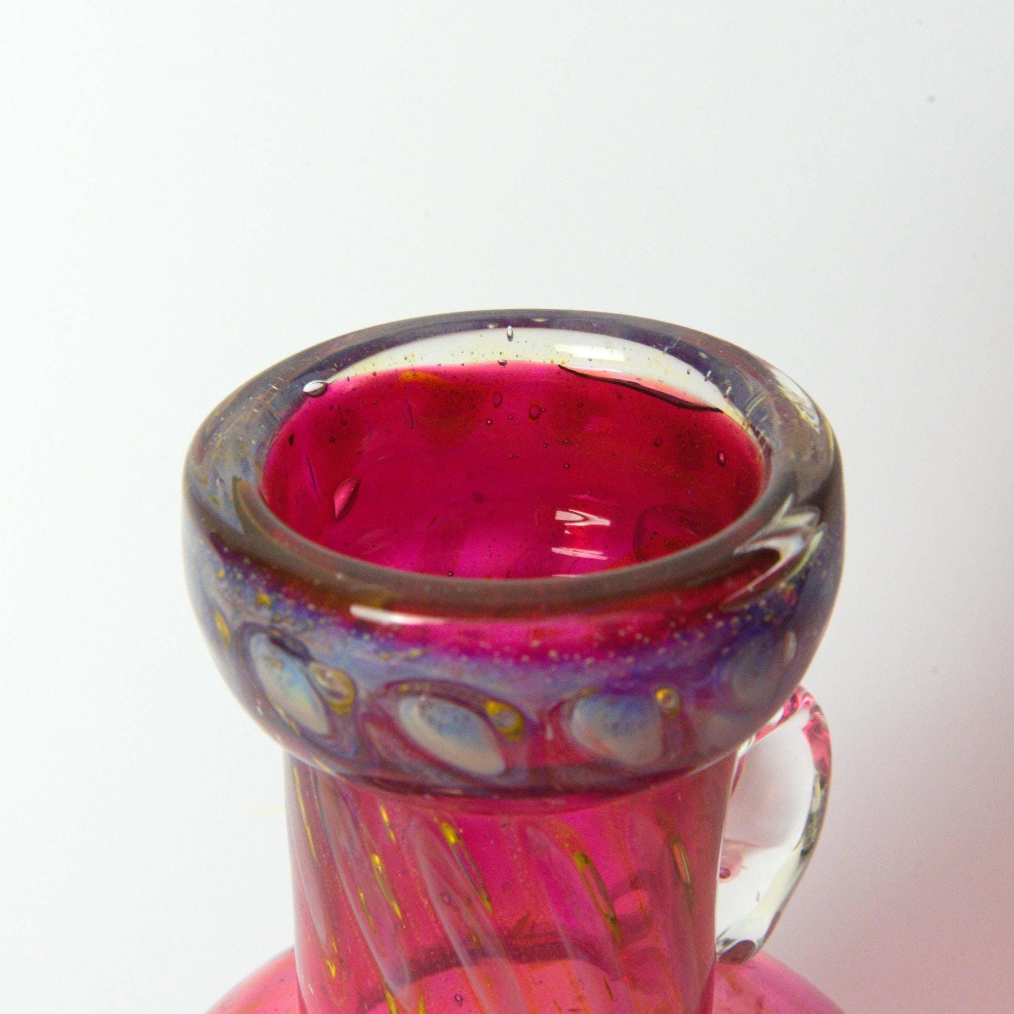 Pfauenauge highlight, Erich Eisch art glass vase, Germany, 1970s vintage