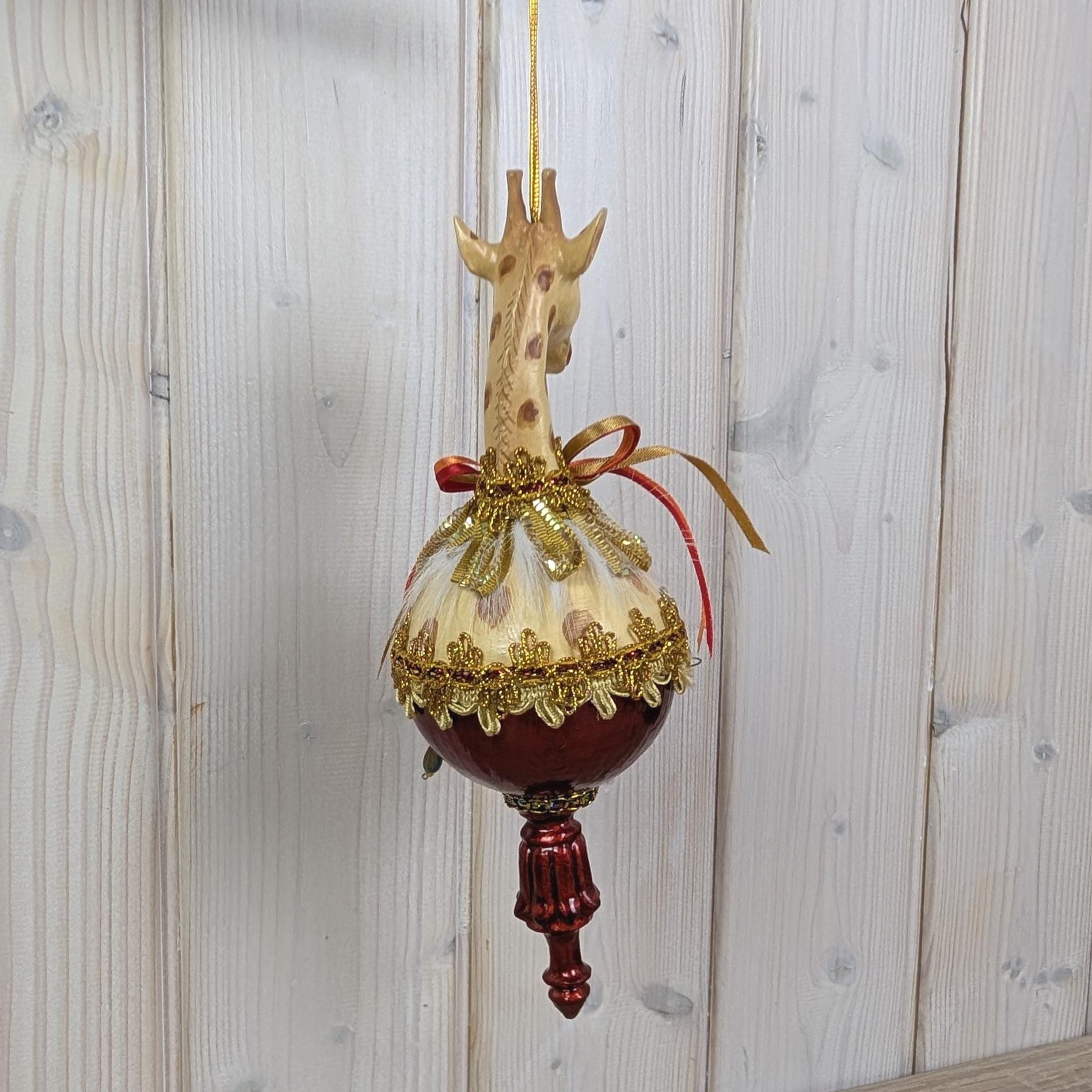 Giraffe Hanging Ornament, Safari Decor, Vintage Style Christmas Decoration