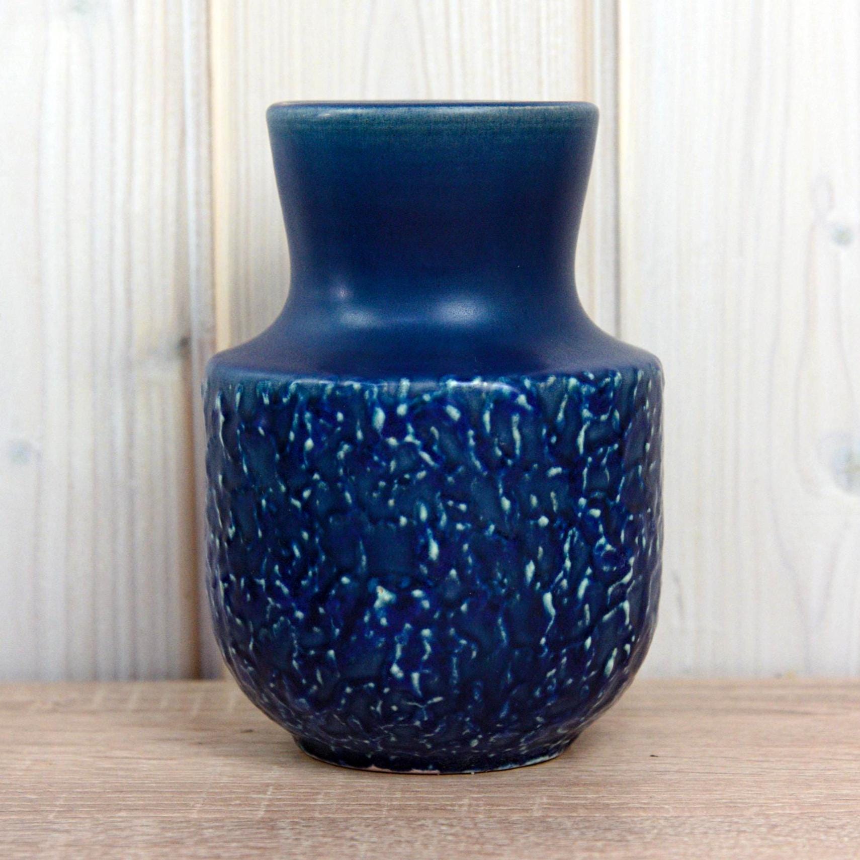 Steuler 140 15 Vase West Germany, Blue Fat Lava Pottery, Mid Century Modern Ceramic Vase, Vintage Steuler Art Pottery, 1970s WGP Decor