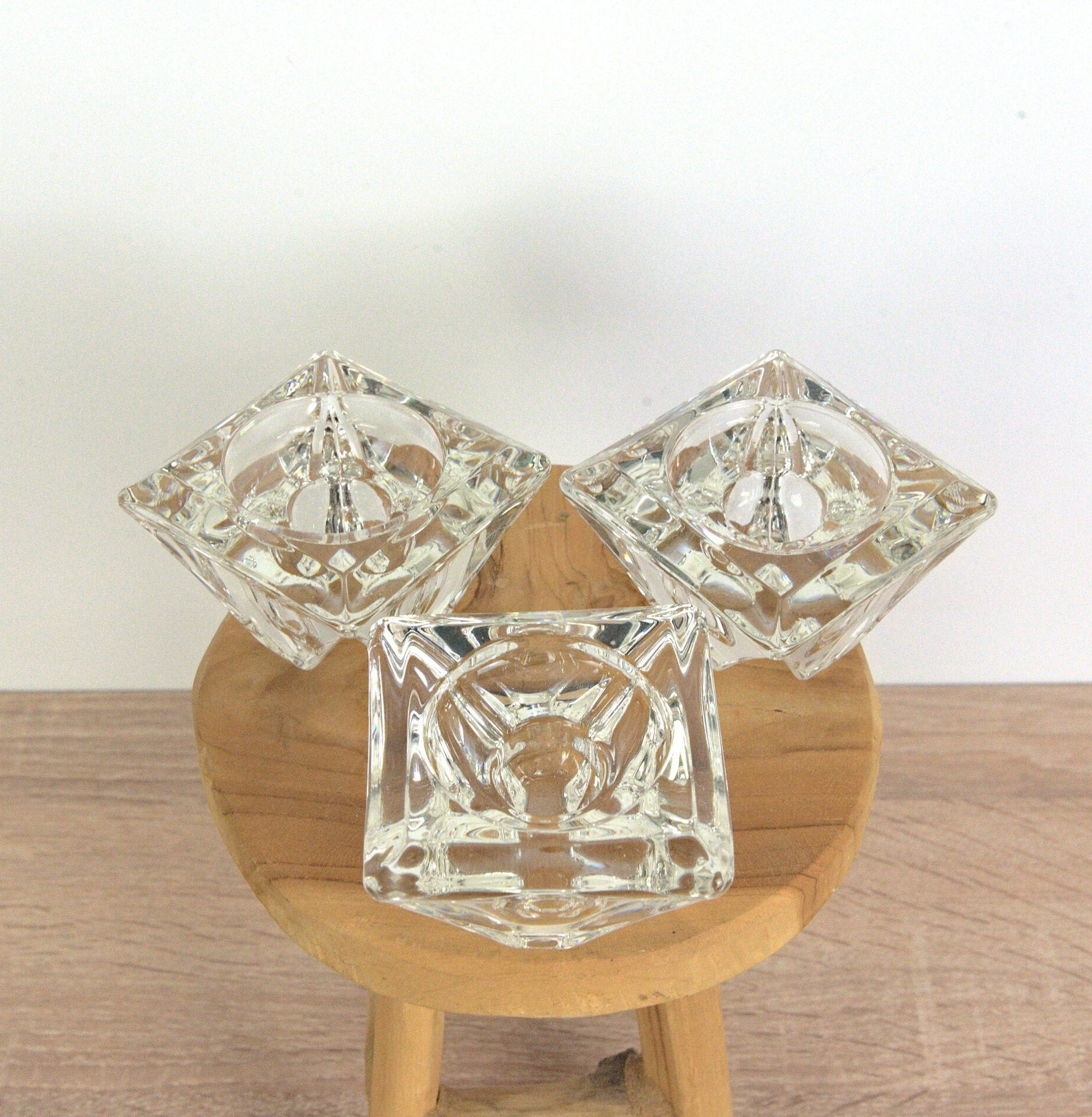 Vintage Maastricht Crystal Candlestick/Tealight Holder - 1960s Netherlands