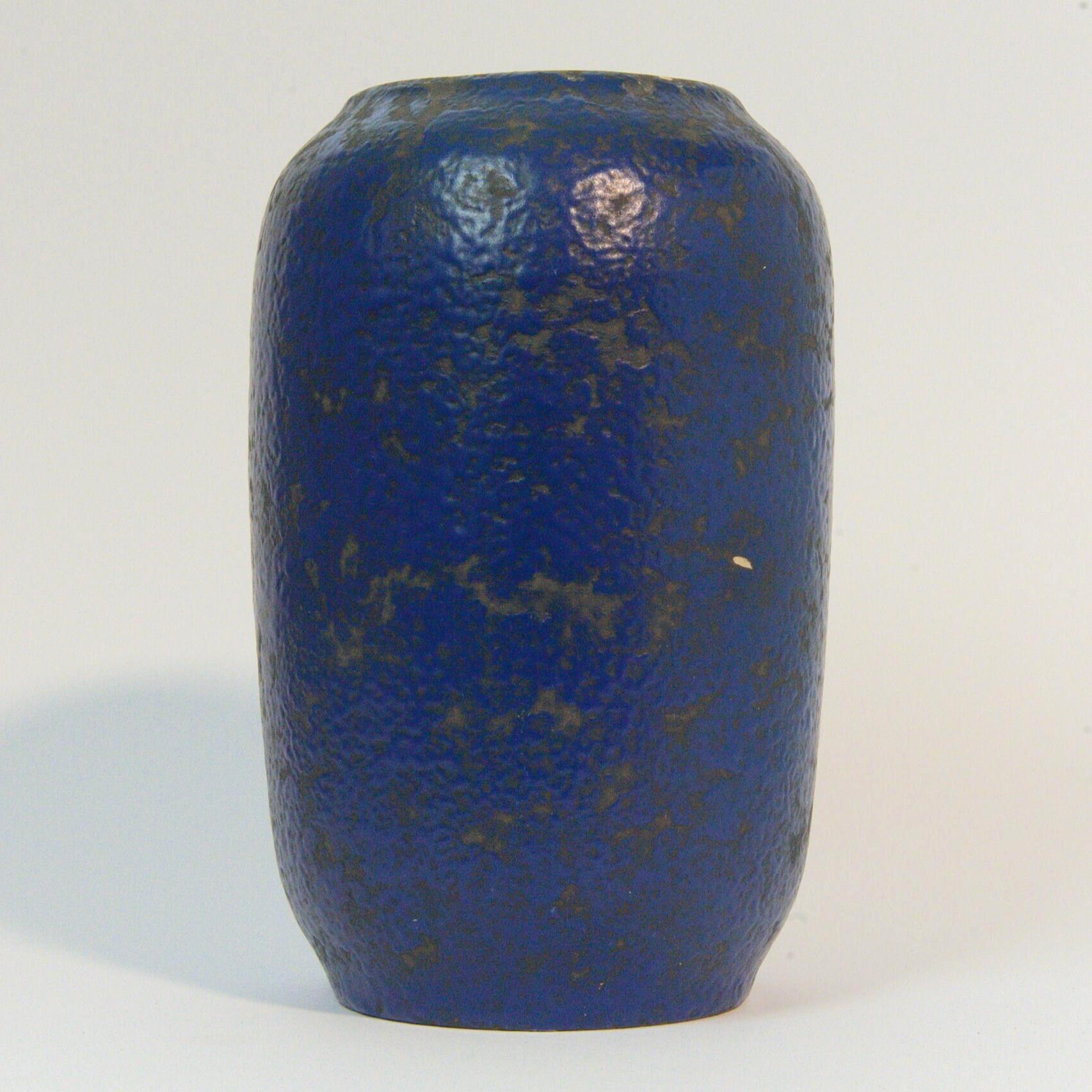 1960s Scheurich 238-18 Blue Vase West Germany Vintage Ceramic