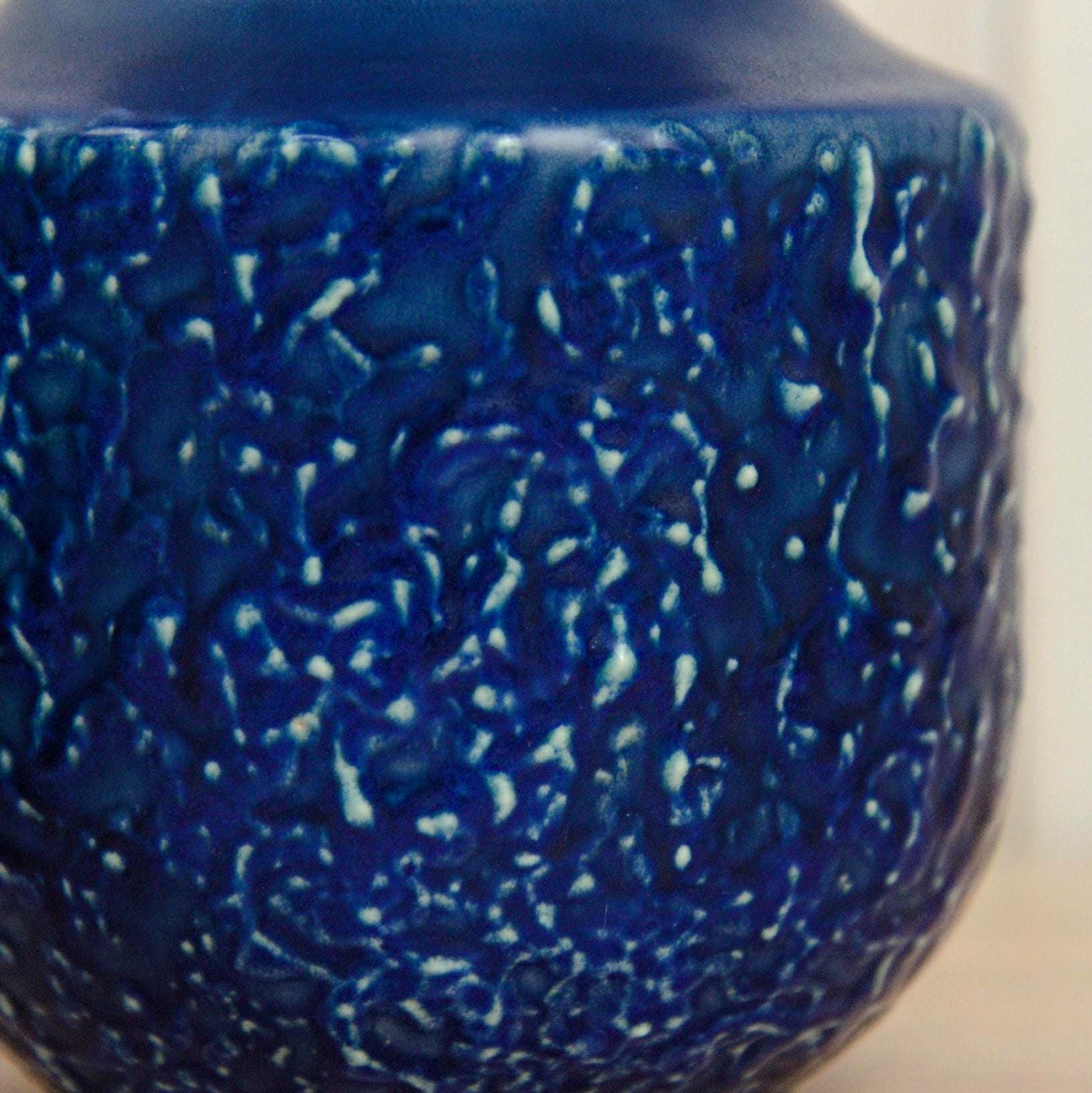 Steuler 140 15 Vase West Germany, Blue Fat Lava Pottery, Mid Century Modern Ceramic Vase, Vintage Steuler Art Pottery, 1970s WGP Decor