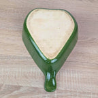 Green Ceramic Pear Baking Dish, Organic Shape Oven Dish, Dark Green Glaze, West German Pottery, 1950s