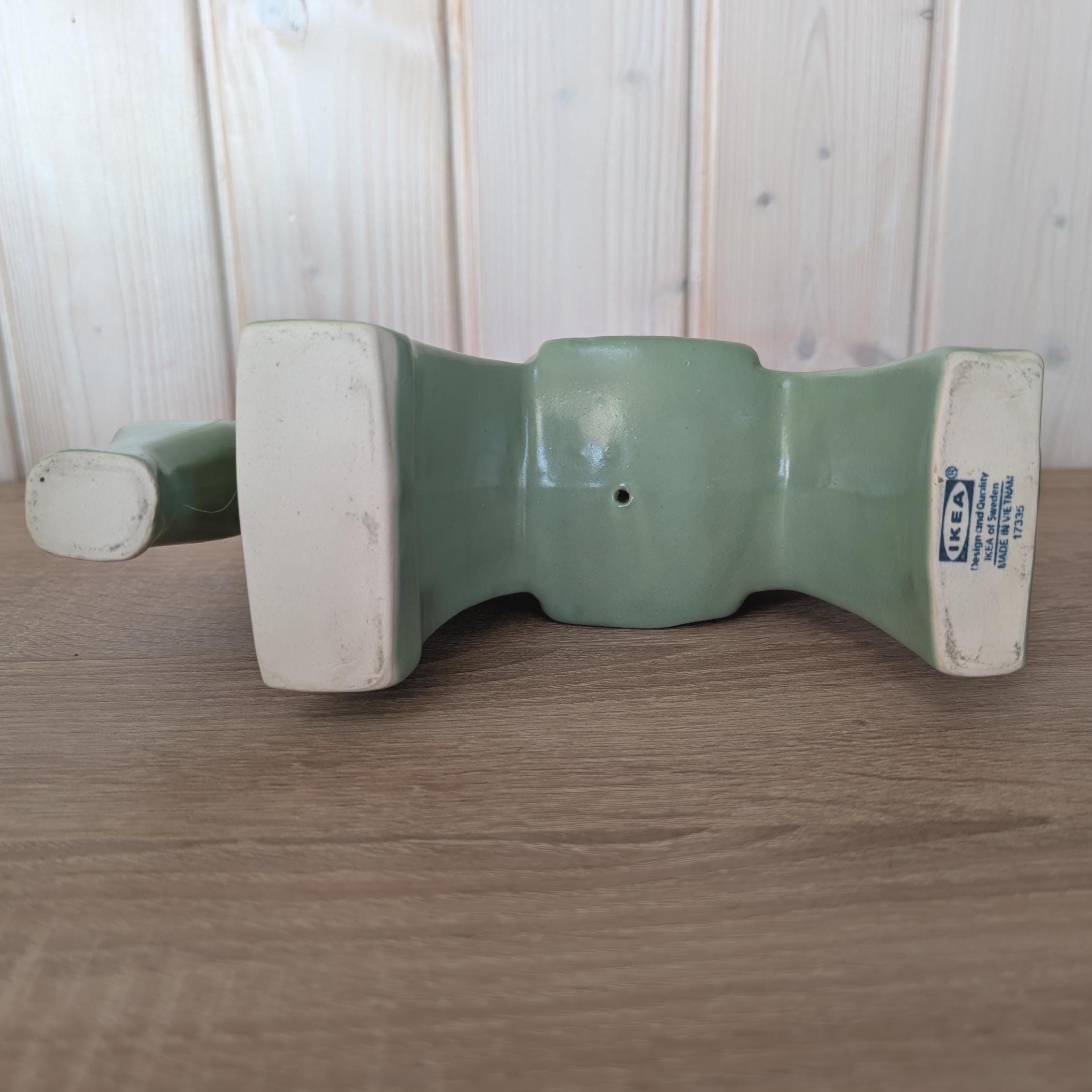 Vintage IKEA Green Ceramic Horse Figurine, Modern Scandinavian Decor, Vietnam Production, 2000s Collectible Sculpture