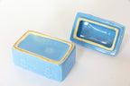 Trinket Box - Jasba 4887 3- Ceramic- Vintage Blue with doves/lovebirds