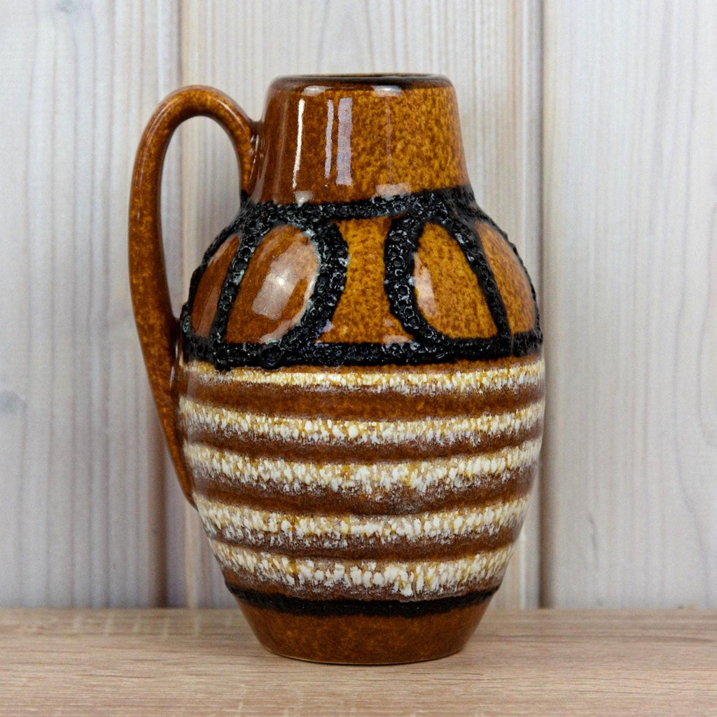 Scheurich 414-16 Vase West Germany, Mid Century Fat Lava Pottery, Brown Ceramic Vase
