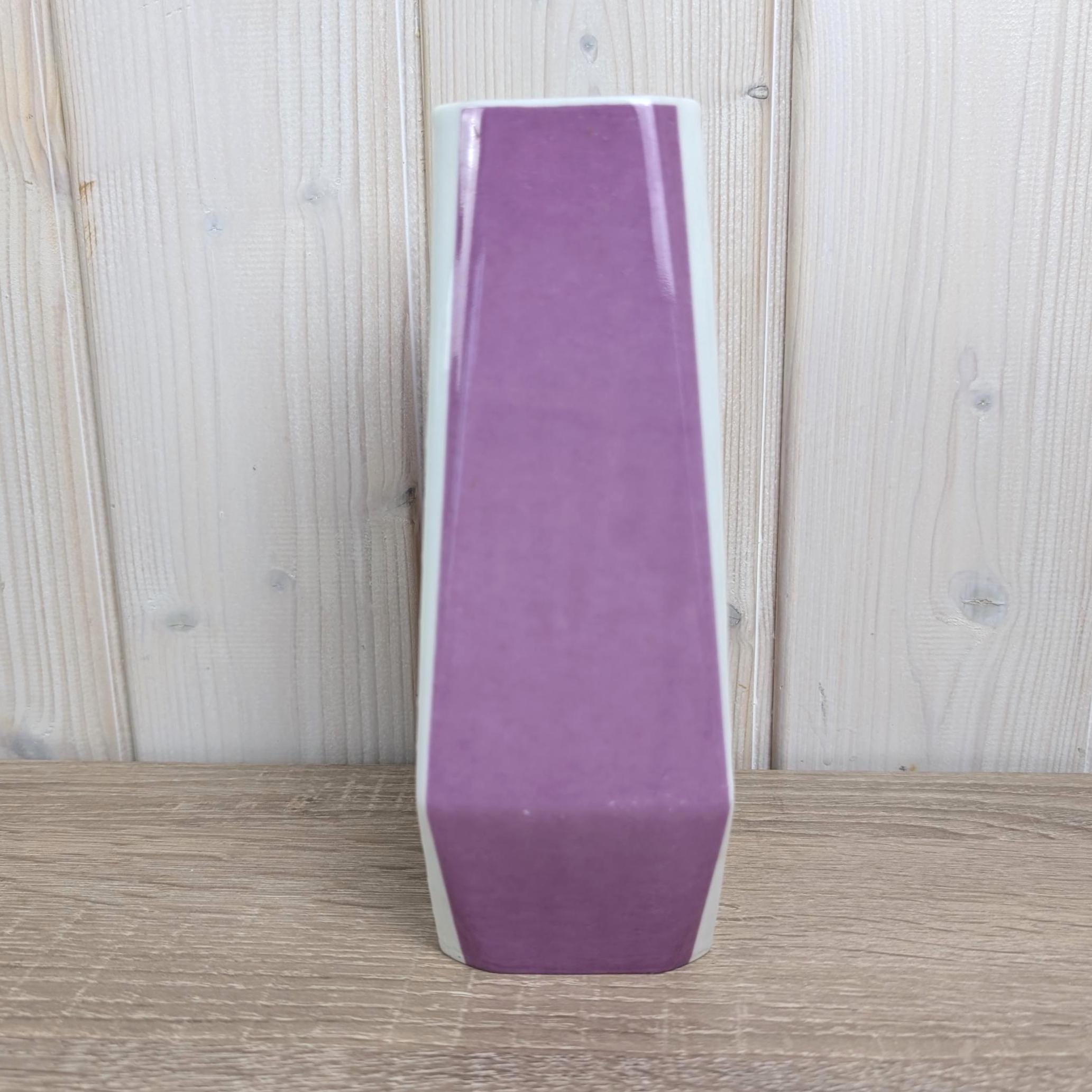 Rare Purple Relief Vase, Porcelain Plankenhammer Flos Bavaria, Mid Century