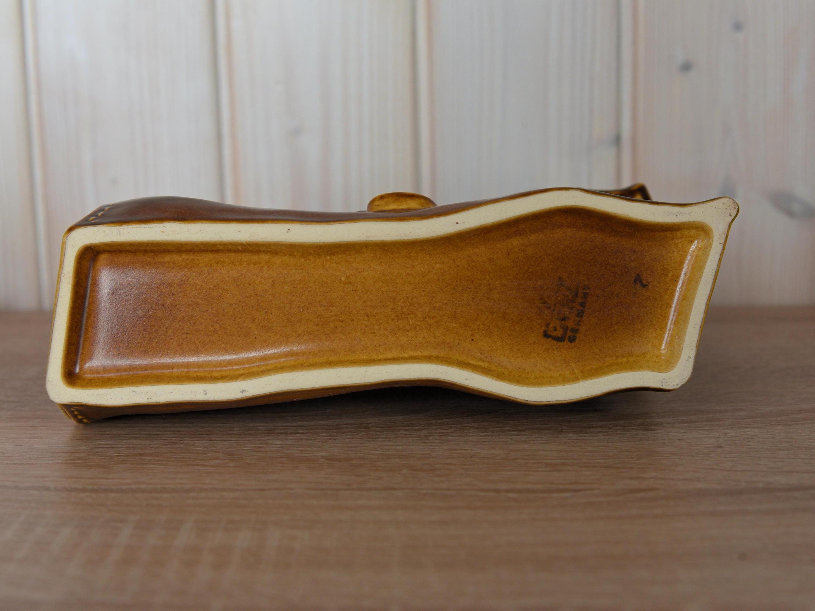 Vintage Gerz Ceramic Beer Jug, Bag Shape, West Germany Barware