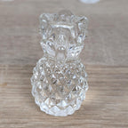 Vintage Williams Sonoma Glass Pineapple Candle Holders, Clear Pressed Glass, 2005