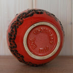 Vintage Bay Keramik Lava Vase 71-17, Red & Black West German Pottery