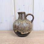 Ruscha 304 Fat Lava Jug, West German Pottery, Beige Brown Black Drip Glaze, 1960s Vintage Ceramics