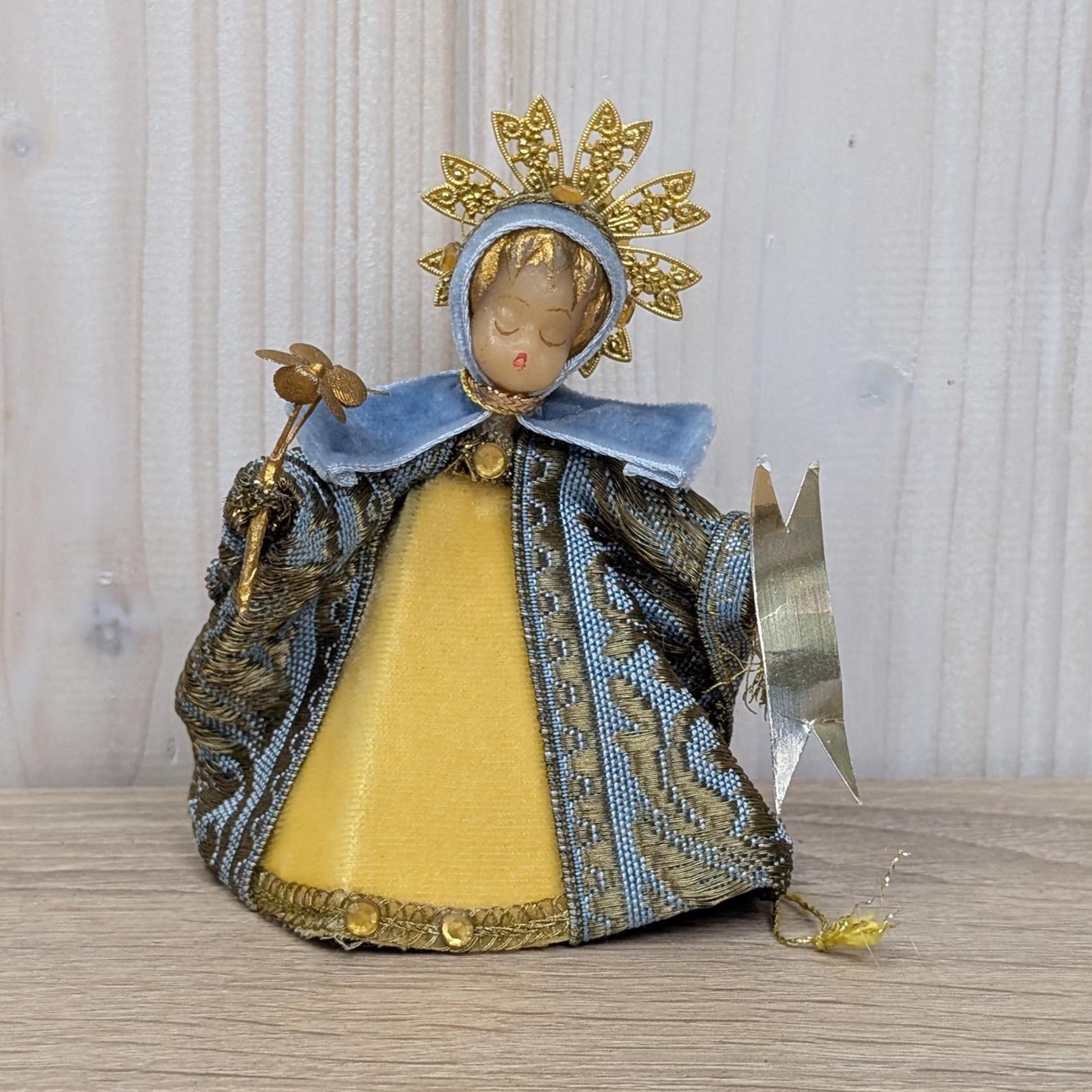 Vintage Koestel Angel Collection, Germany, Christmas Figurines, Brocade, Mid Century