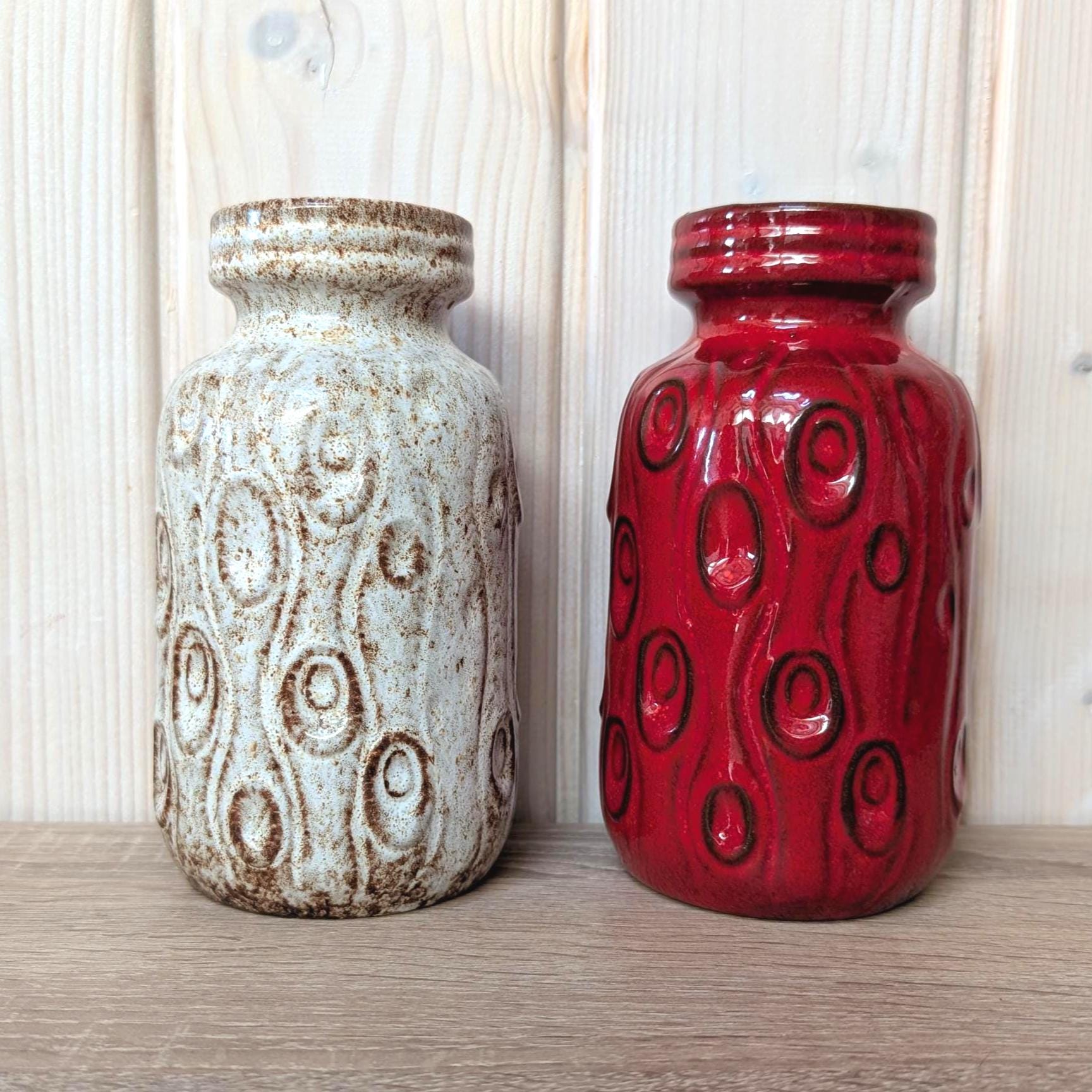Vintage Scheurich 288-15 Vase, West Germany, Koralle Decor, Fat Lava Era WGP Pottery, 1970s, Choose Your Colour