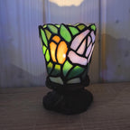 Partylite Mosaic Rose Candle Holders Set of 2, Romantic Stained Glass, Cozy Floral Home Decor, Gift for Her