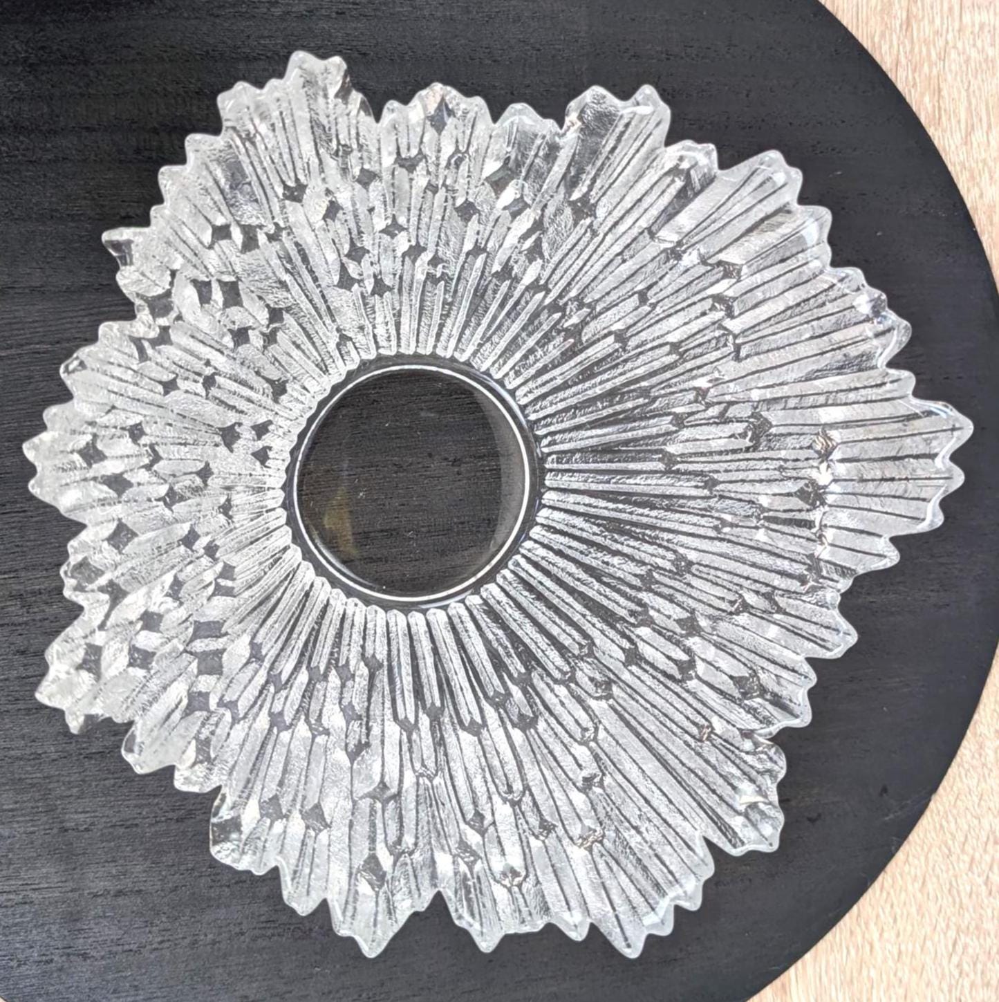 Vintage Humppila Revontulet Glass Bowl, Northern Lights, Tauno Wirkkala, Finland, 1970s