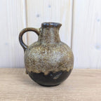 Ruscha 304 Fat Lava Jug, West German Pottery, Beige Brown Black Drip Glaze, 1960s Vintage Ceramics