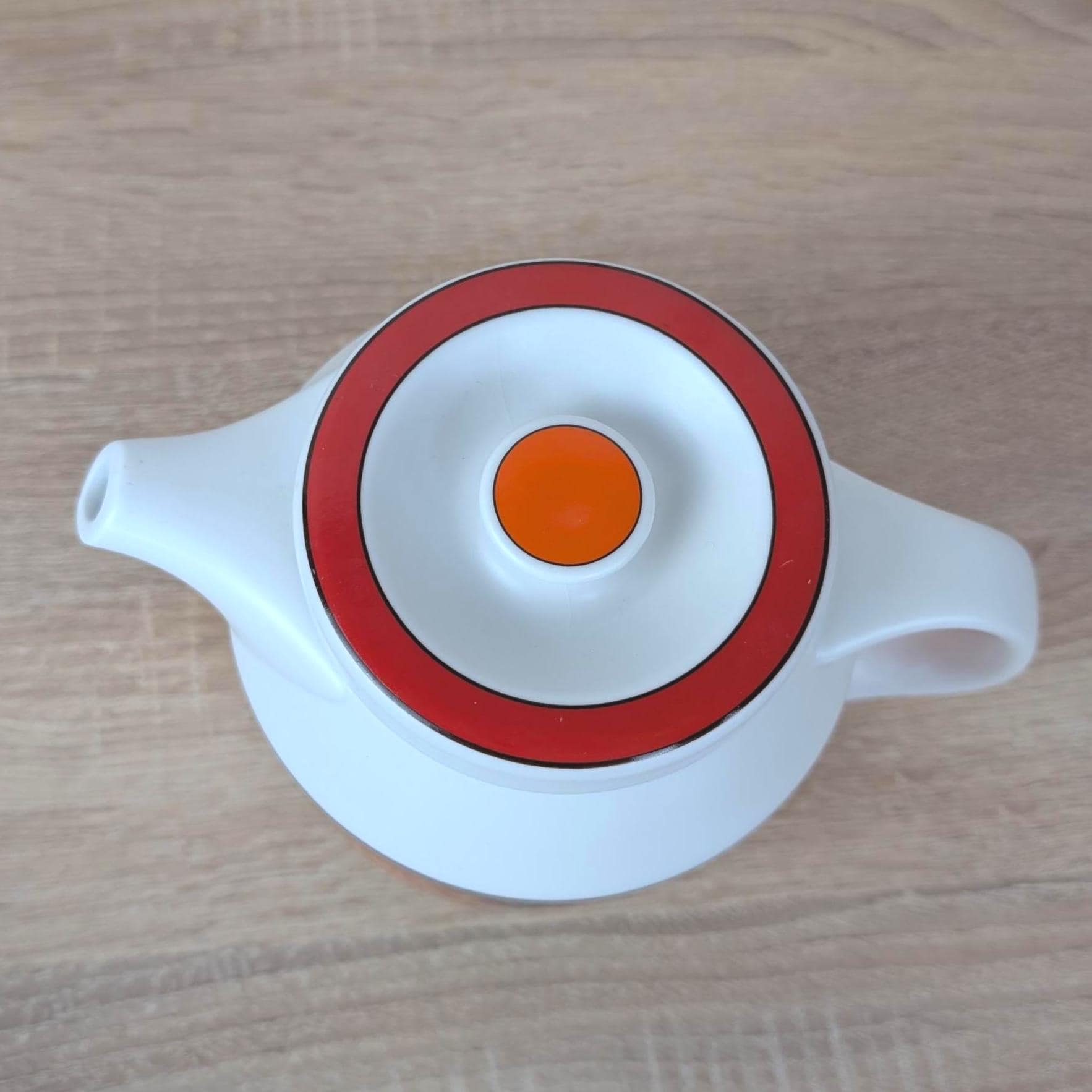 Arzberg Sizilia 3000 Coffee Tea Pot, Hans Theo Baumann, Feuerfest, Orange Red, 1970s German Porcelain