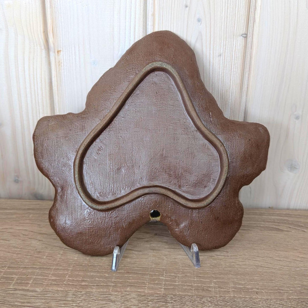 Vintage Ceramic Leaf Dish Set, Studio Pottery, 1970s Nature Inspired Serving Set