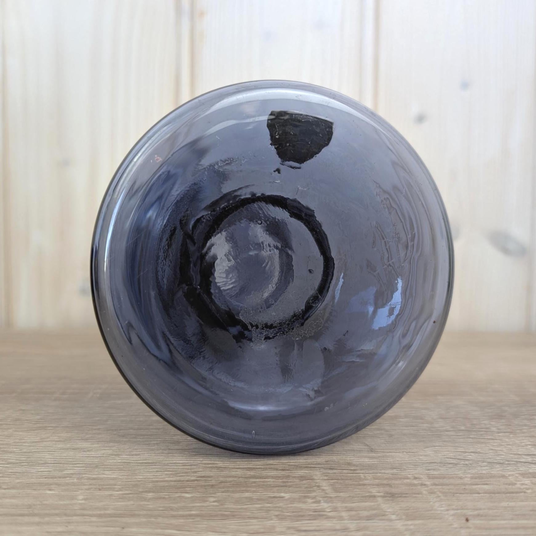 Vintage purple glass vase candleholder, Ingrid Glas, handblown art glass, Germany, 1970s