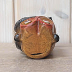 Hand Carved Wooden Owl Figurine, Painted Folk Art Sculpture, Wall Hanging, Vintage 1960s