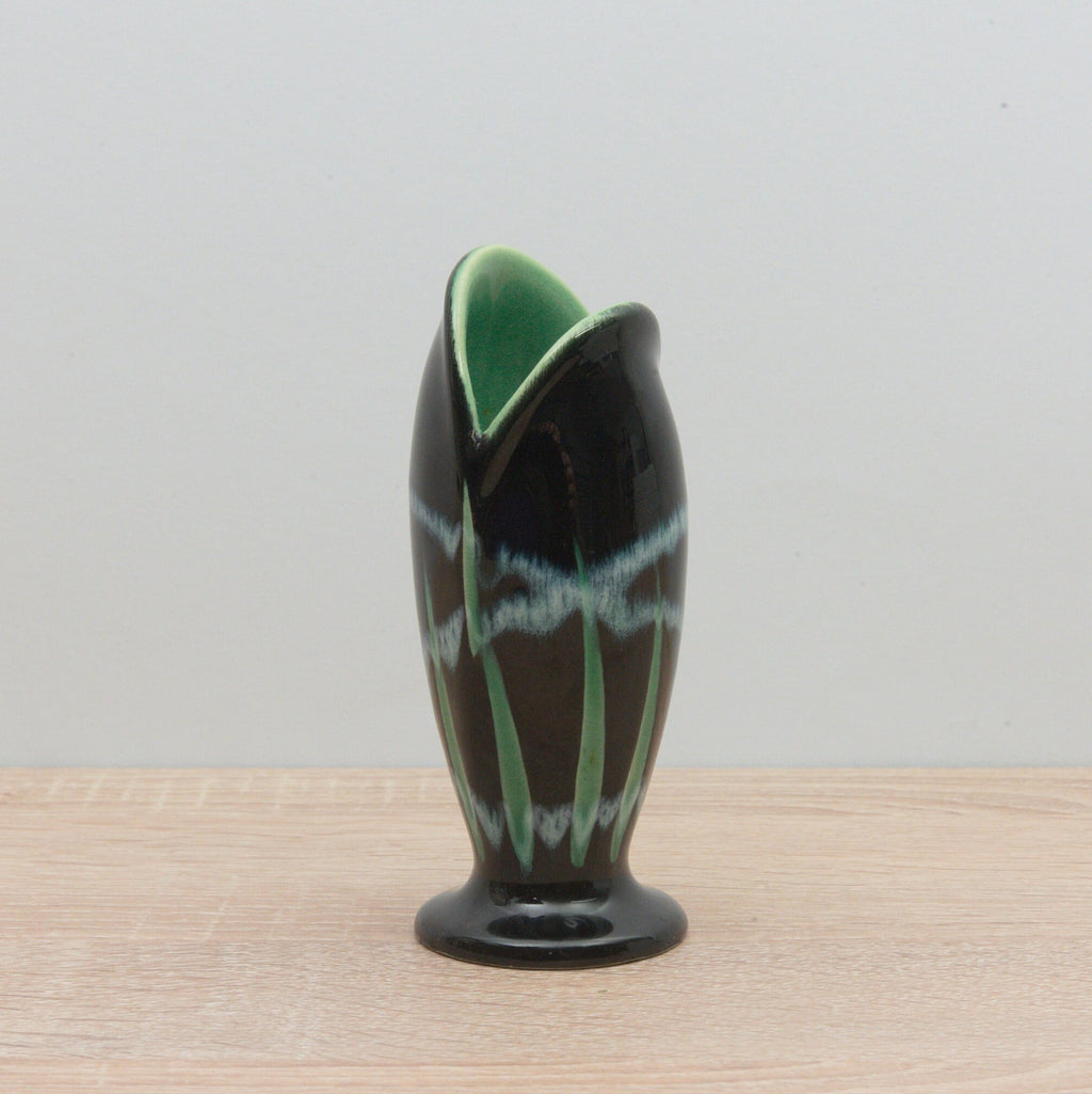 Rare - Scheurich Vase - 234-13 - Black/Green/Blue