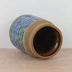 Carstens Tonnieshof Vase 1960s, West Germany Pottery, Blue Relief Glaze, Mid Century Ceramic Statement Piece