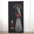 Vintage String Art Madonna with Candle, 1960s-1970s West German Wall Art, Black Velvet Religious Folk Art Panel, Gold Silver Red Thread