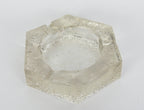 Heavy vintage glass hexagon ashtray