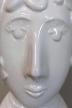 White Woman Bust Vase Planter Italian 1970s