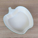 Green Ceramic Apple Baking Dish, Apple Shaped Oven Dish, Glossy Green Glaze, West German Pottery, 1950s