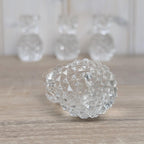 Vintage Williams Sonoma Glass Pineapple Candle Holders, Clear Pressed Glass, 2005