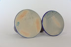 German Salz-Glazed Pottery Candle Holders: Floral Design, Set of 2