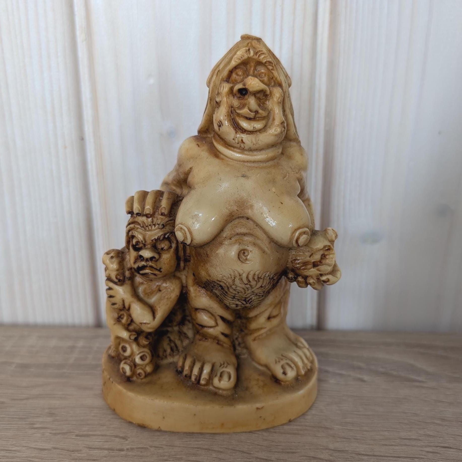 Charming Nordic Troll Pair, Resin Figurines, Scandinavian Folk Art, Vintage 1970s