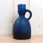 Ruscha 312 Vintage West German Pottery Jug with Stopper, Mid Century Blue Ceramic Bottle Vase