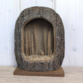 Hand Carved Forest Diorama, Black Forest Wood Scene, Mid Century