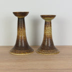 Marco Stentøj Candle Holders Set, Danish Stoneware, Denmark 1970s