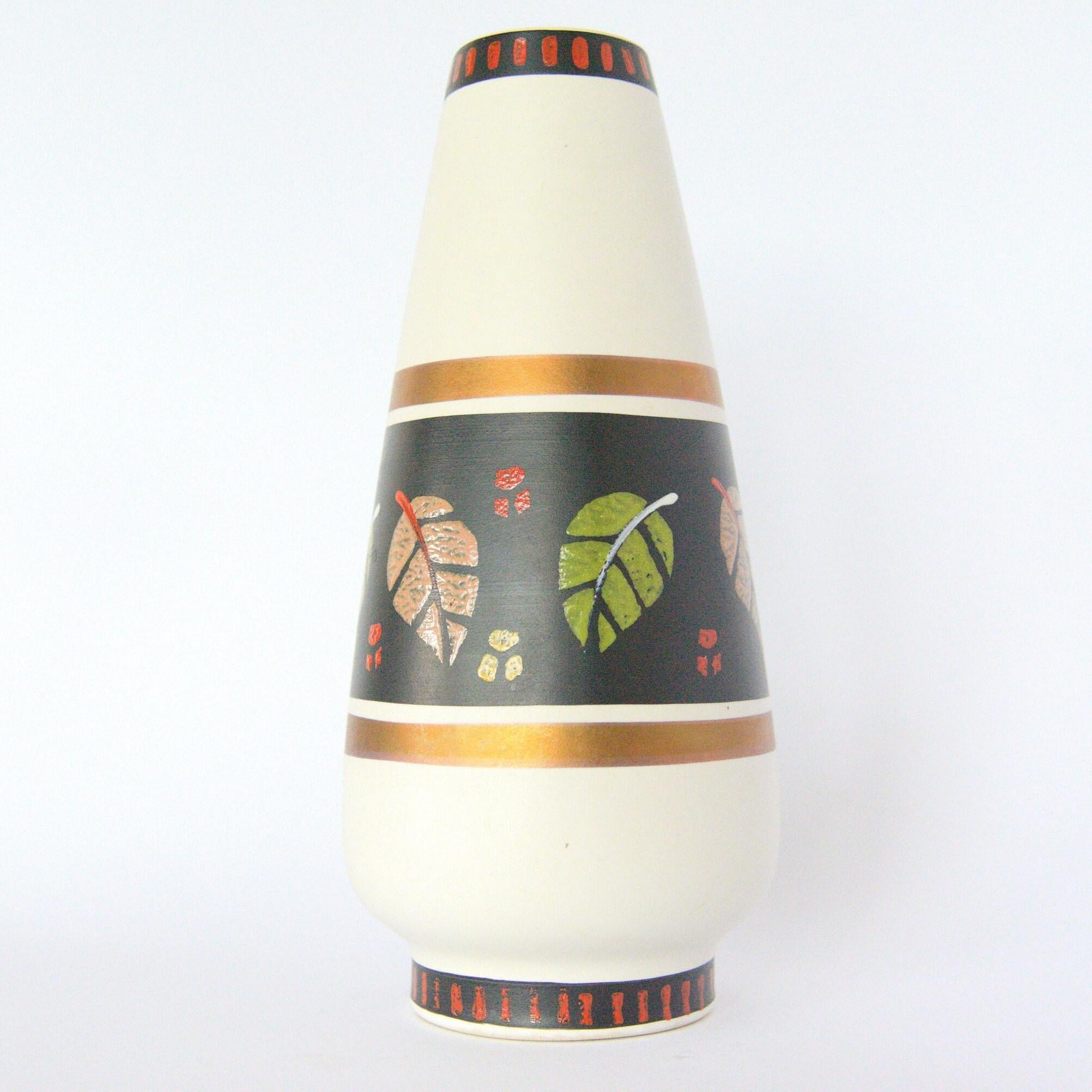 1960s Dumler & Breiden Floral Design Vase 135-30 Vintage West Germany