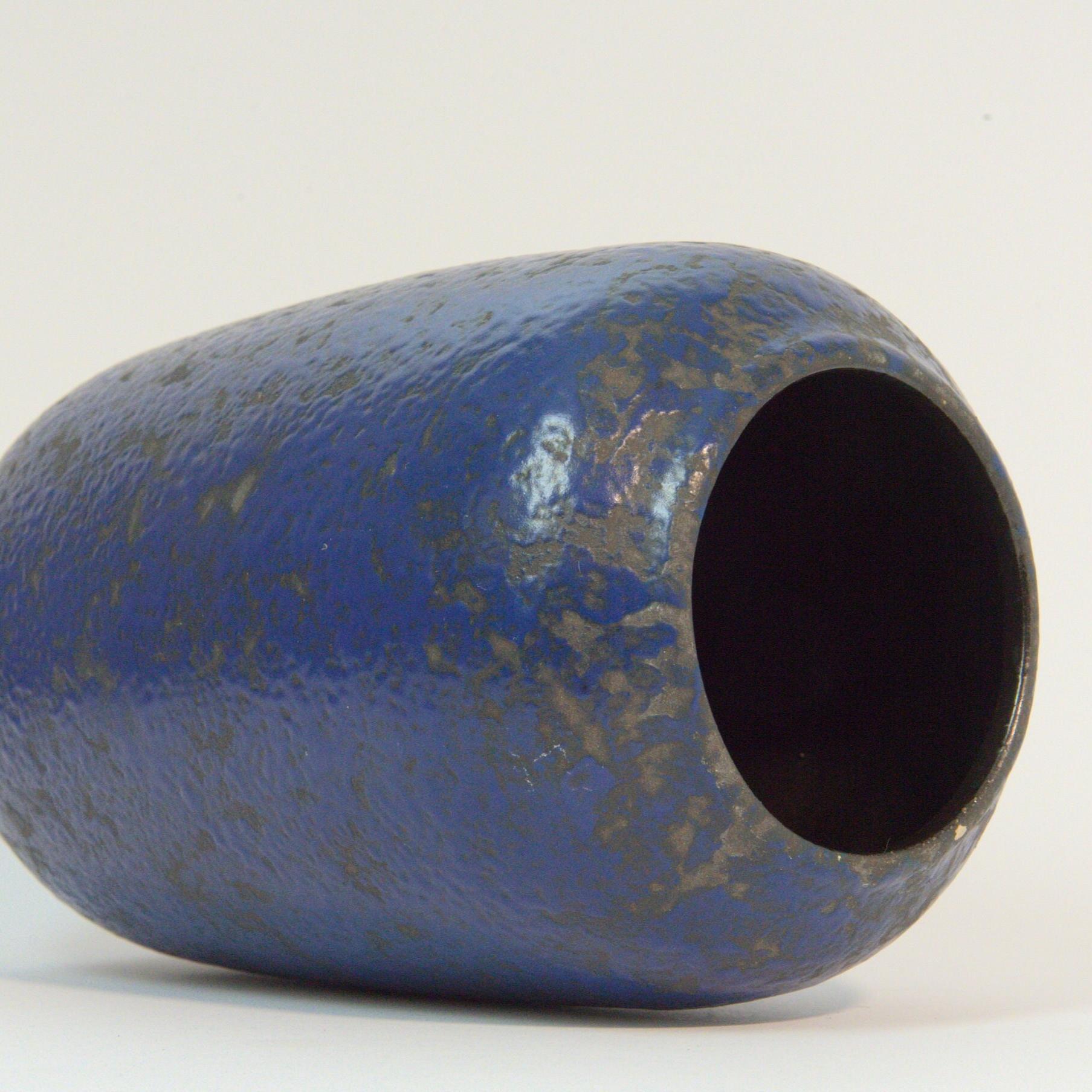 1960s Scheurich 238-18 Blue Vase West Germany Vintage Ceramic