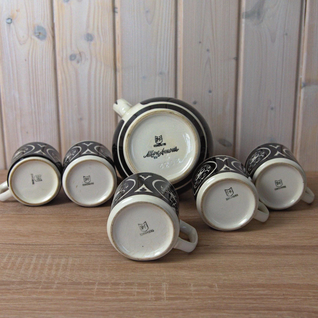 Mon Amour Schramberg Pitcher with Six Cups Germany Vintage