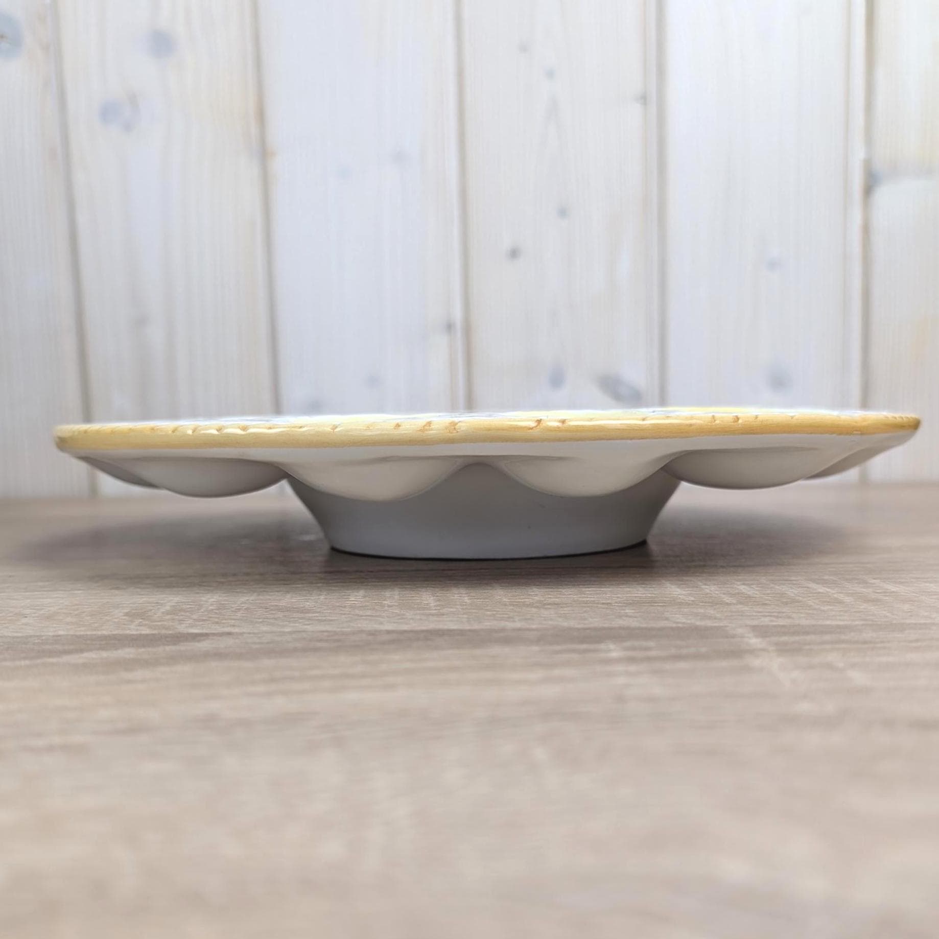 Hand Painted Italian Egg Plate, Ceramic Serving Dish Italy, Mid Century Tableware, Vintage 1960s