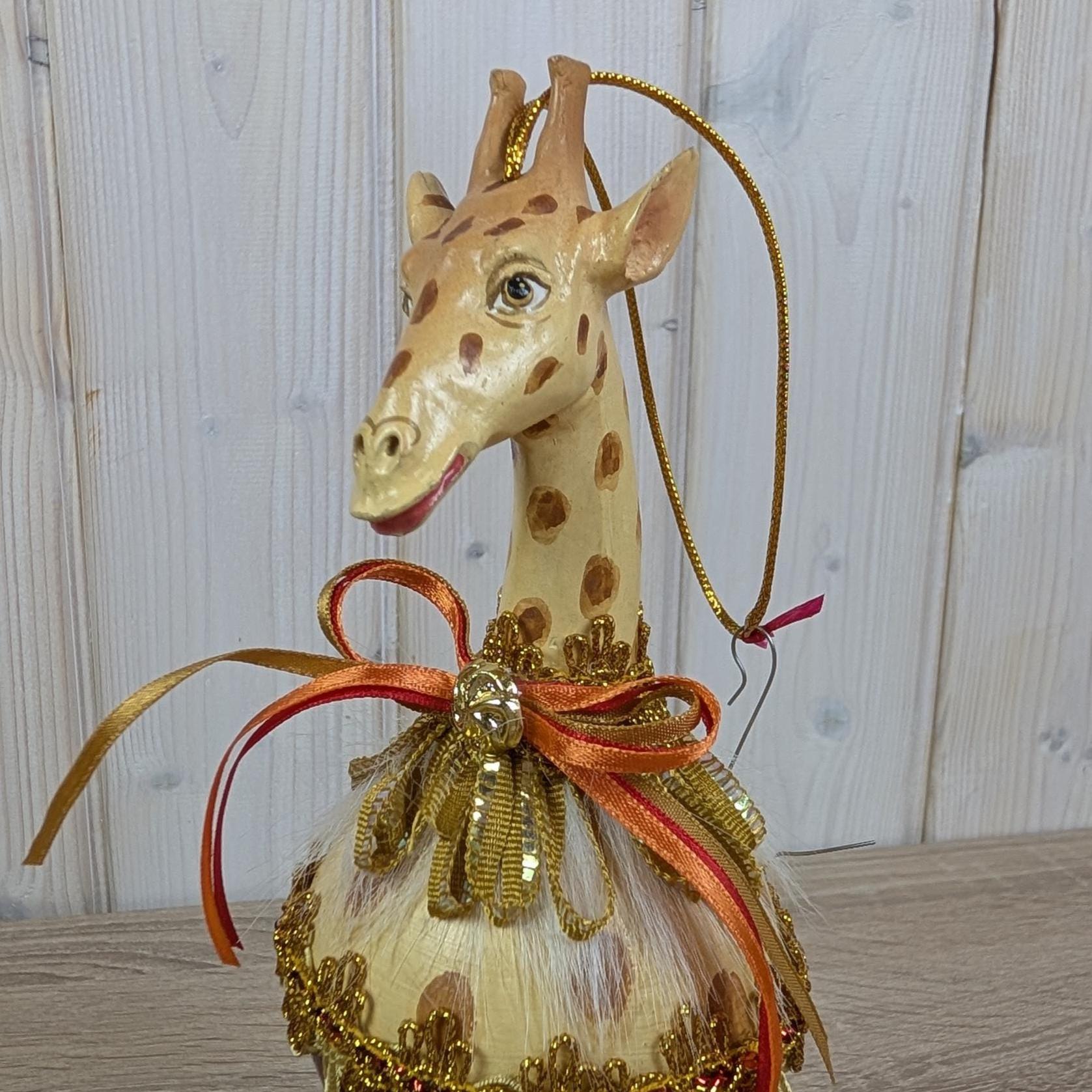 Giraffe Hanging Ornament, Safari Decor, Vintage Style Christmas Decoration