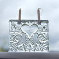 Walther Glas Love Duo Candle Holder, Vintage 1970s German Crystal, Romantic Dove Design