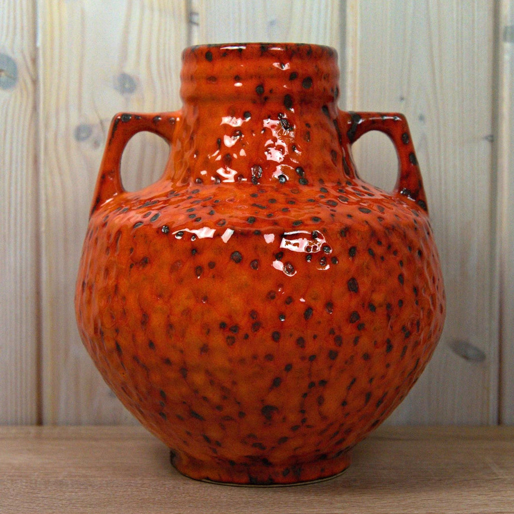 Fohr Fat Lava Vase, Model 388-25, West German Pottery, Volcanic Glaze, Vintage 1970s