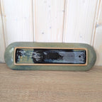 Ceramic Advent Candle Holder 4 Candles, Stoneware Tray Candleholder, Sage Green Reactive Glaze, Christmas Table Decor
