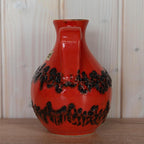 Vintage Bay Keramik Lava Vase 71-17, Red & Black West German Pottery