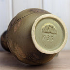 Ruscha K-35 Vintage West German Pottery Vase, Mid Century Ceramic with Handle Brown Beige Glaze