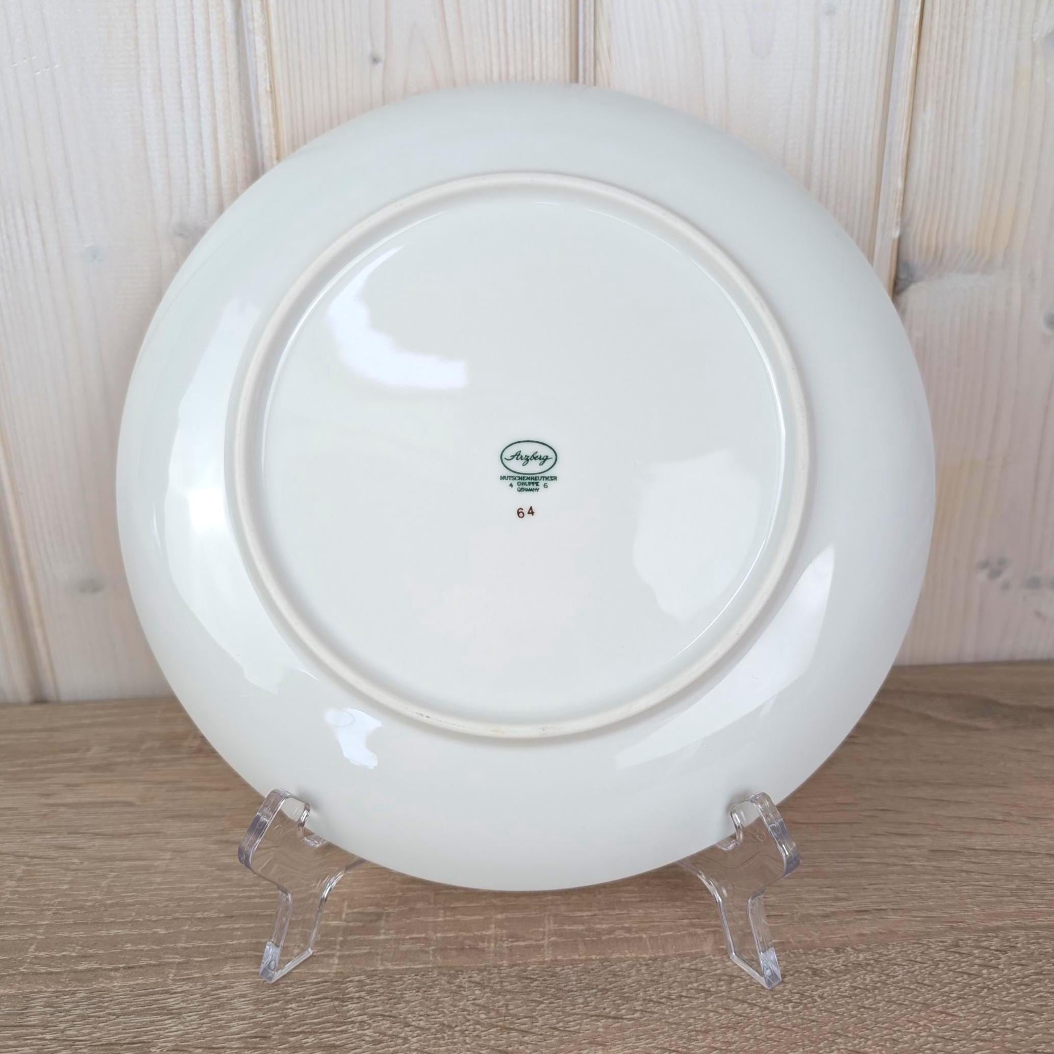 Arzberg Sizilia 3000 Dinner Plate Set of 8, Hans Theo Baumann, Orange Red, 1970s German Porcelain