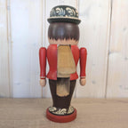 Erzgebirge Nutcracker, Hand Painted Wood Folk Art, Red, East German, Vintage 1970s