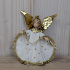 Vintage Koestel Angel Collection, Germany, Christmas Figurines, Brocade, Mid Century